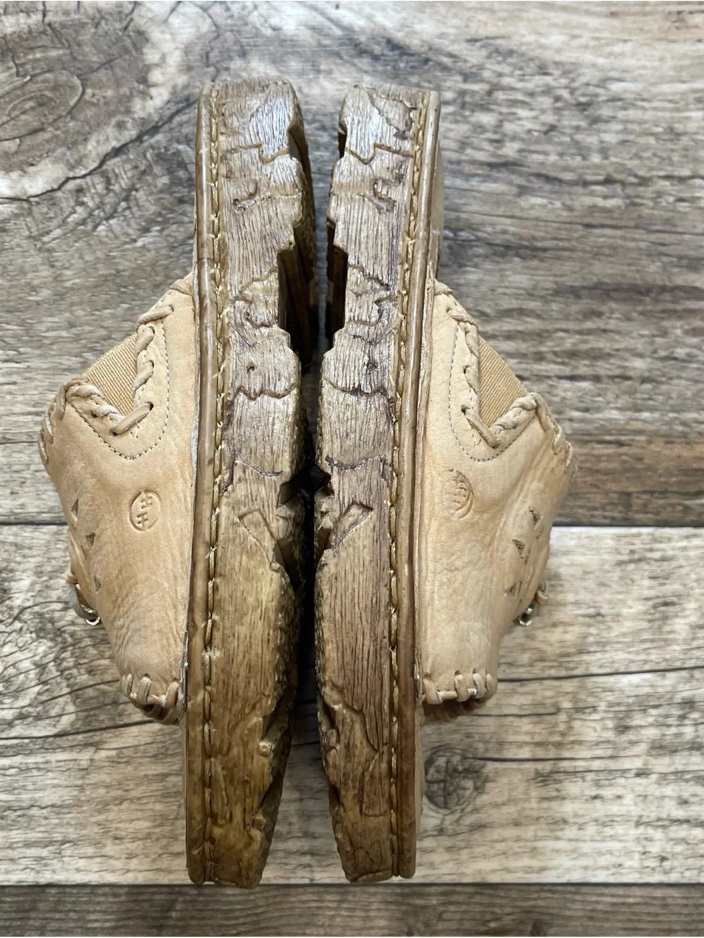 DOUBLE H BOOTS Tan leather Slip On Sandals 6 - Picture 3 of 8